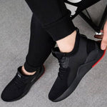 Elegant Black Solid Mesh Men Sports Walking Shoes