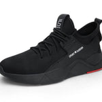 Elegant Black Solid Mesh Men Sports Walking Shoes