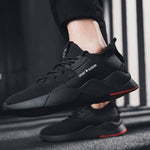 Elegant Black Solid Mesh Men Sports Walking Shoes
