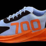 Men's Orange Mesh Self Design Sports Shoes