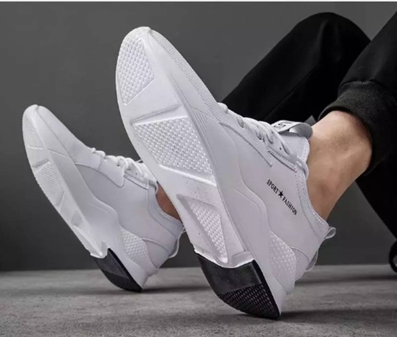 Elegant Men's White Sneakers