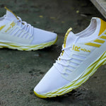 Men's White Yellow Printed New Ultra Running Men's Sports Shoes