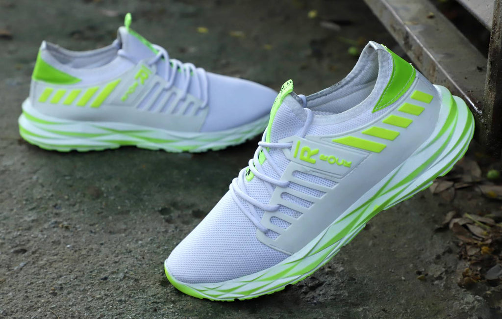 Men's White Green  Casulas New-Stylish Running Sports Shoes